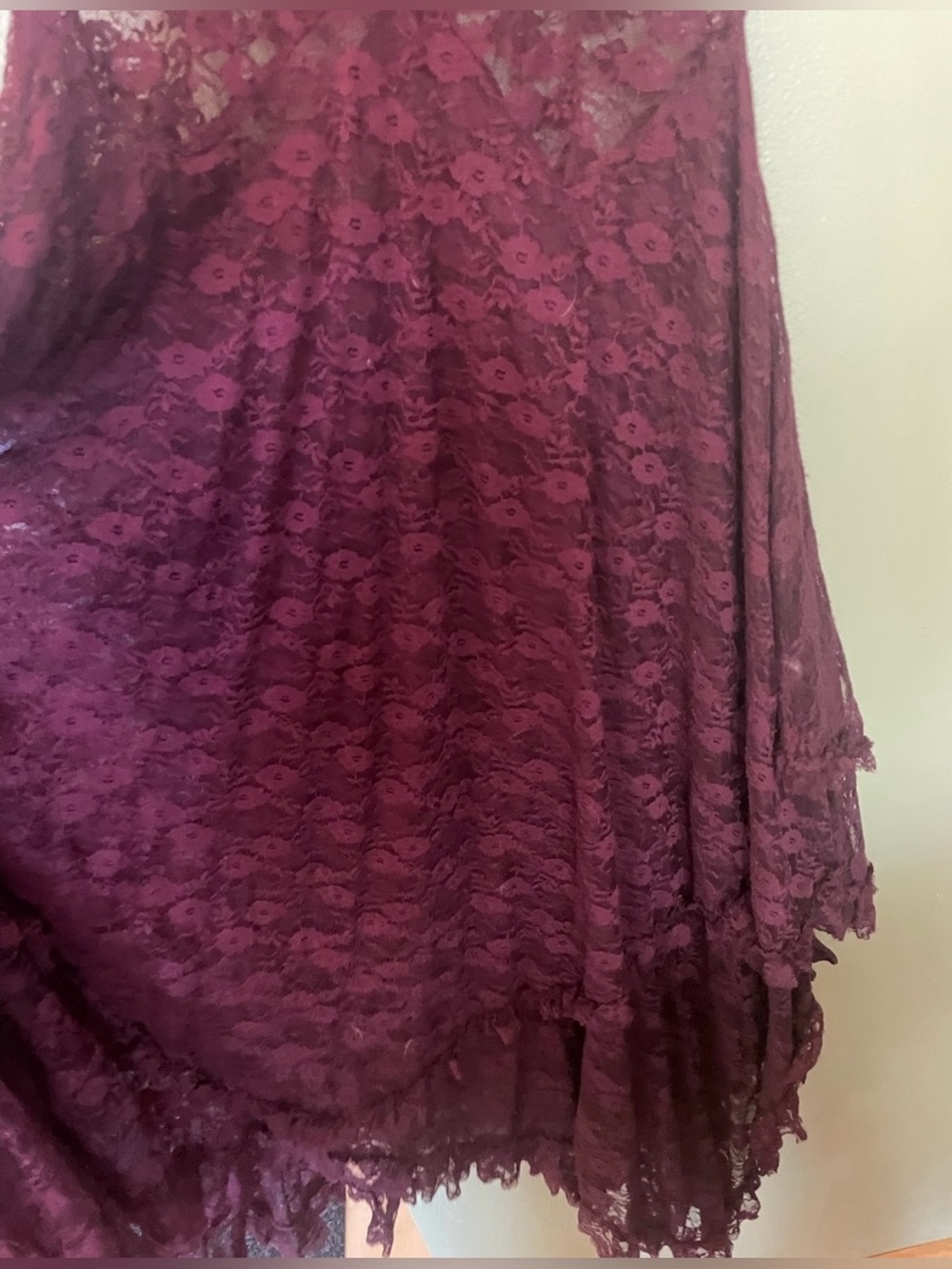FP Intimately ‘French Courtship’ Asymmetrical Maxi Slip Dress in Red Vintage XS - Picture 9 of 13